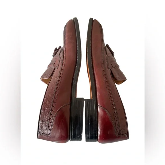 leather classics made in italy OstrichTassel Loafers Size:10.5